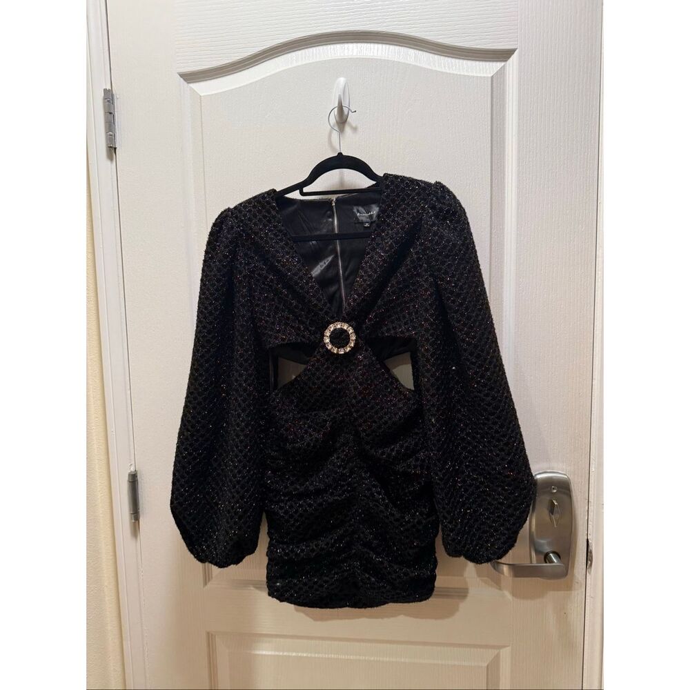 Line & Dot Echo Cut Out Mini Dress in Black Cocktail Party Dress size XS NWT - Picture 5 of 8